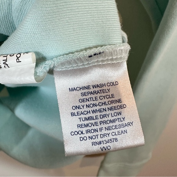 Vineyard Vines Quarter Zip Sweatshirt Large 14 Blue Mint Whales 100% Cotton - Picture 6 of 9